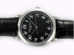 Patek Philippe Calatrava Manual Winding with Black Dial