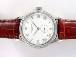 Patek Philippe Calatstrava Manual Winding with White Dial-Fluted Bezel