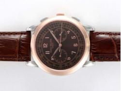 Patek Philippe Classic Chronograph Automatic Two Tone Case with Brown Dial and Strap