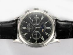 Patek Philippe Classic Chronograph Lemania Movement Moonphase with Black Dial