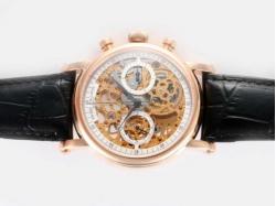 Patek Philippe Classic Chronograph Lemania Movement Rose Gold Case with Skeleton Dial