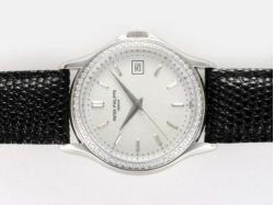 Patek Philippe Classic Swiss ETA 2836 Movement Diamond Bezel with White Dial