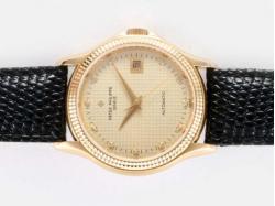 Patek Philippe Classic Swiss ETA 2836 Movement Gold Case Diamond Marking with Champagne Dial