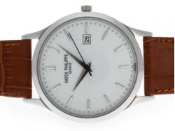 Patek Philippe Classic with White Dial-Leather Strap