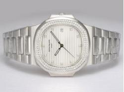 Patek Philippe Nautilus Jumbo MBW Swiss ETA 2824 Movement Diamond Bezel and Marking with White Dial