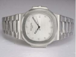 Patek Philippe Nautilus Jumbo MBW Swiss ETA 2824 Movement Diamond Marking with White Dial