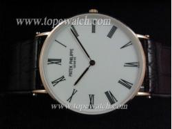 Patek Philippe PP-091 ROSE GOLD CASE WHITE ROMAN QUARTZ