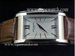 Patek Philippe PP-100 ROSE GOLD CASE GOLD DIAL QUARTZ BROWN