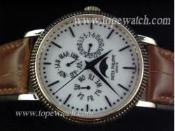 Patek Philippe PP-106 ROSE GOLD CASE WHITE STICK AUTO BROWN