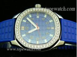 Patek Philippe PP-117 AQUANUT RUBBER+DIAMOND BEZEL QUARTZ