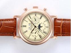 Patek Philippe Perpetual Calendar Automatic Rose Gold Case with Beige Dial