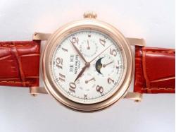 Patek Philippe Perpetual Calendar Automatic Rose Gold Case with White Dial