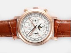 Patek Philippe Perpetual Calendar Automatic Rose Gold Case with White Dial