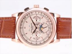 Patek Philippe Perpetual Calendar Chrono Automatic Rose Gold Case with Champagne Dial