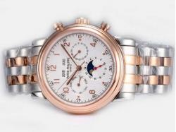 Patek Philippe Perpetual Calendar Swiss ETA 2836 Movement Two Tone with White Dial