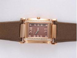 Patek Philippe Ref.4920 Swiss ETA Movement Rose Gold Case with Diamond Bezel and Marking-Brown Dial Lady Size