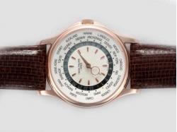 Patek Philippe Worldtime Gold 5110 Swiss ETA 2836 Movement Rose Gold Case with White Dial