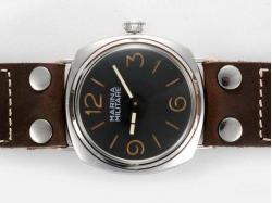 Penarai Marina Militare Unitas 6497 Movement with Black Dial-Vintage Edition