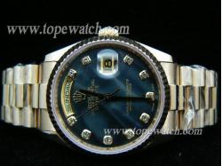 RL07001 ROLEX KING DAY-DATE GOLD SWISS ETA 2836-2 BLUE