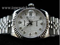 RL08007 ROLEX DATEJUST SS SWISS ETA 2836-2 SILVER CP DIAMOND