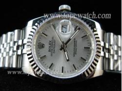 RL08013 ROLEX DATEJUST SS SWISS ETA 2836-2 SILVER STICK