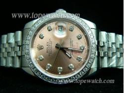 ROLEX Datejust Coffee Dial Diamond Markers Diamond Bezel