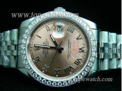 ROLEX Datejust Coffee Dial Roman Markers Diamond Bezel