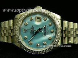 ROLEX Datejust Gents Pearl Blue Dial Diamond Markers