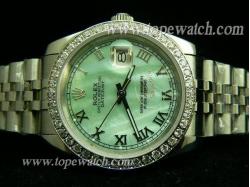 ROLEX Datejust Gents Pearl Green Dial Roman Markers