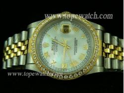 ROLEX Datejust Gents Pearl White Dial Roman Markers