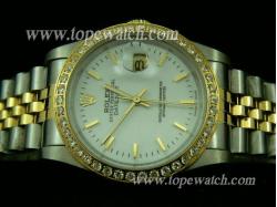 ROLEX Datejust Gents White Dial Stick Markers