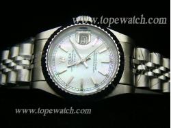 ROLEX J-01L OYSTER PERPETUAL DATEJUST SS LADIES PEARL WHITE