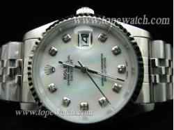 ROLEX J-03G OYSTER PERPETUAL DATEJUST SS GENTS PEARL WHITE