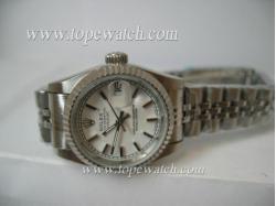 ROLEX J-04L OYSTER PERPETUAL DATEJUST SS LADIES WHITE