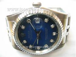 ROLEX J-07L OYSTER PERPETUAL DATEJUST SS LADIES BLUE