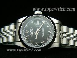 ROLEX J-14L OYSTER PERPETUAL DATEJUST SS LADIES BLACK