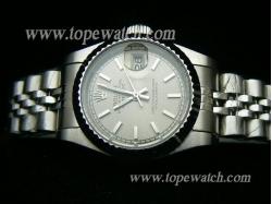 ROLEX J-16L OYSTER PERPETUAL DATEJUST SS LADIES GREY