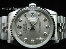 ROLEX J-18G OYSTER PERPETUAL DATEJUST SS GENTS GREY