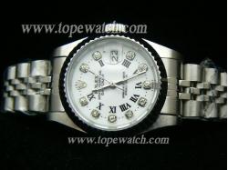 ROLEX J-20L OYSTER PERPETUAL DATEJUST SS LADIES WHITE