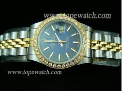 ROLEX JUBILEE 2 TONE +DIAMOND LADY BLACK/BLUE