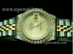 ROLEX JUBILEE 2 TONE + DIAMOND LADY GOLD ROMAN