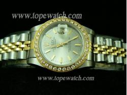 ROLEX JUBILEE 2 TONE +DIAMOND LADY GRAY