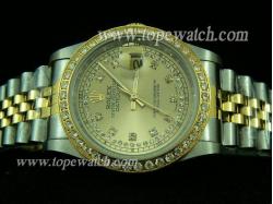 ROLEX JUBILEE 2 TONE +DIAMOND MEN GOLD DOUBLE DIAMOND