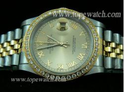 ROLEX JUBILEE 2 TONE +DIAMOND MEN GOLD ROMAN