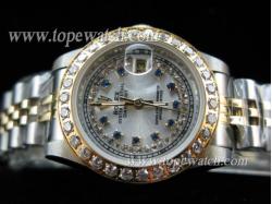 ROLEX JUBILEE 2TONE + DIAMOND BEZEL LADY SILVER DOUBLE