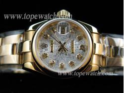 ROLEX OYSTER KING ALL GOLD LADY COMPUTER SILVER/DIAMOND