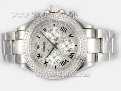 Rolex Daytona Automatic Roman Markers WIth Diamond Bezel-Full Diamond Dial