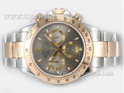 Rolex Daytona Chronograph Asia Valijoux 7750 Movement Two Tone with Gray Dial