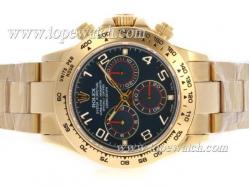 Rolex Daytona Chronograph Asia Valjoux 7750 Movement 18K Full Gold with Blue Dial