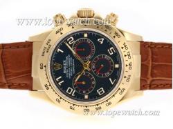 Rolex Daytona Chronograph Asia Valjoux 7750 Movement Gold Case with Blue Dial-New Version